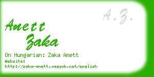 anett zaka business card